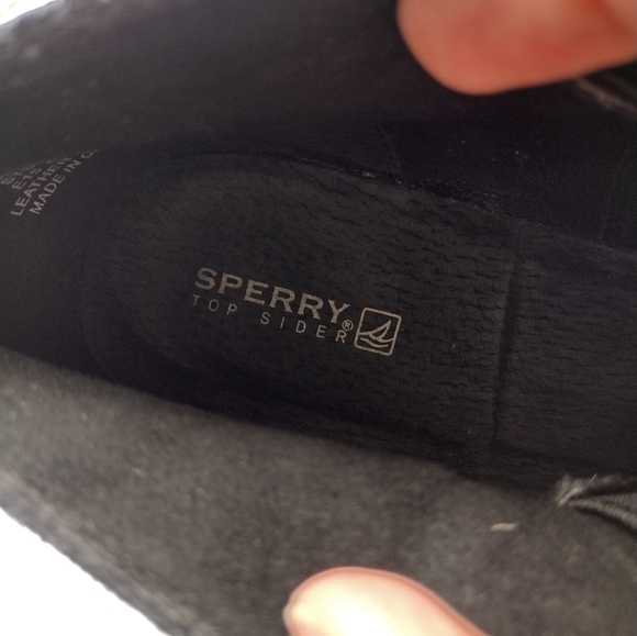 Sperry Top Sider Womens 8M Wedge Bootie Harlow Brook Laceless Ankle Boots Black - Picture 3 of 8